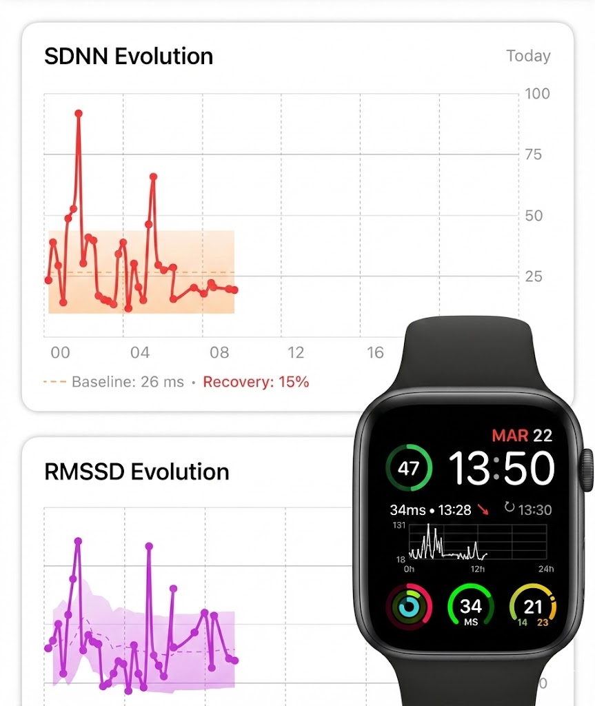 HRV Tracker - iPhone charts with Apple Watch complications